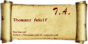 Thomasz Adolf névjegykártya